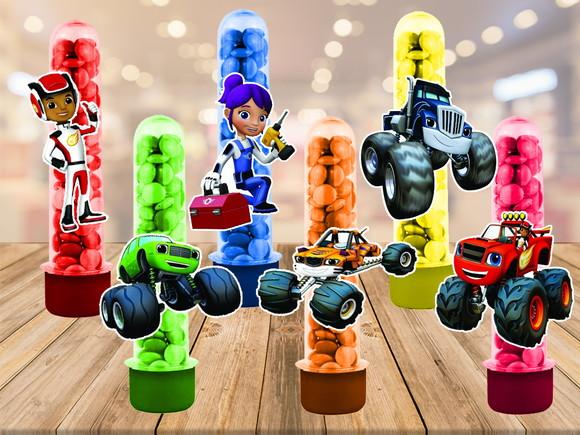 Blaze Monster Machine, apliques para tubetes - 50 unidades