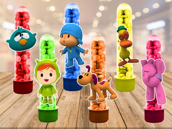 pocoyo - apliques para tubetes - 50 unidades