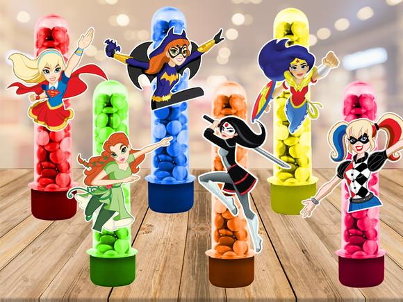 DC Super Hero Girls - apliques para tubetes - 50 unidades