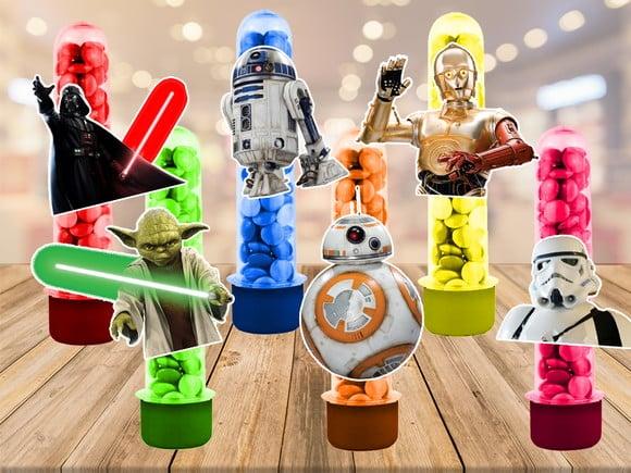 star wars - apliques para tubetes - 50 unidades