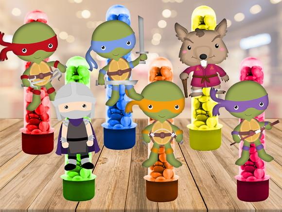 Tartarugas Ninja - apliques para tubetes - 50 unidades