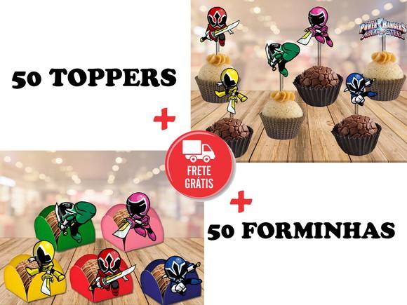 Power rangers - 50 toppers + 50 forminhas