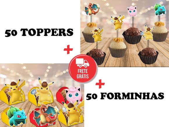 Pokemon - Detetive Pikachu - 50 Toppers + 50 Forminhas