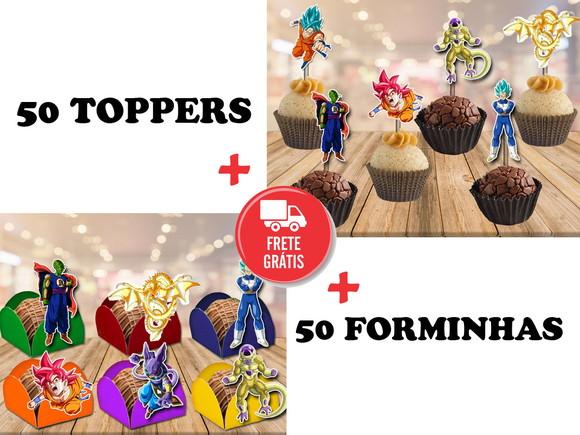 dragon ball super 50 toppers + 50 forminhas