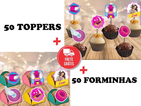 soy luna 50 forminhas para doces + 50 toppers