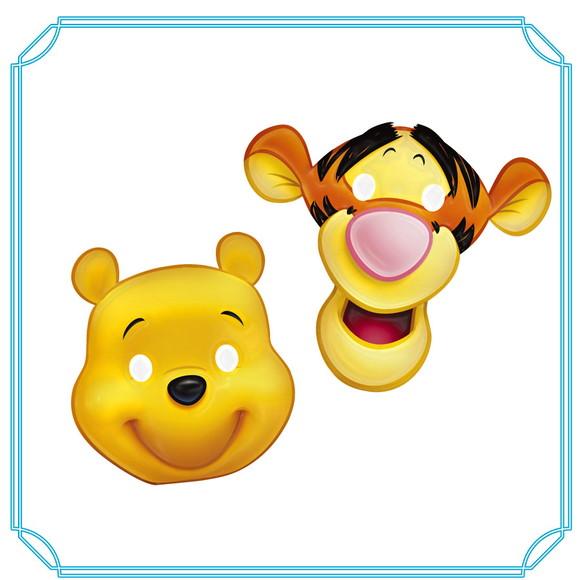 máscara ursinho pooh e tigrão - kit com 10 unidades