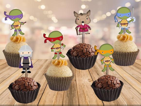 topper tartarugas ninjas - 100 unidades