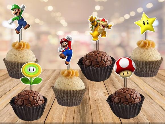topper super mario - 100 unidades