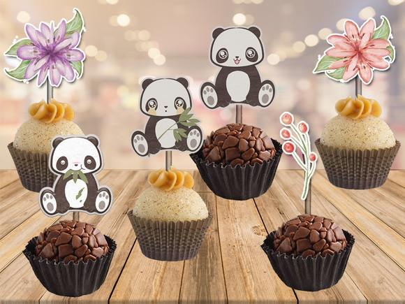 topper panda - 100 unidades