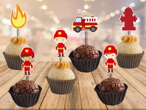 topper bombeiros - 100 unidades
