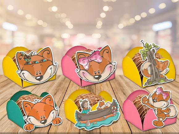 forminhas para doces raposinhas - 100 unidades
