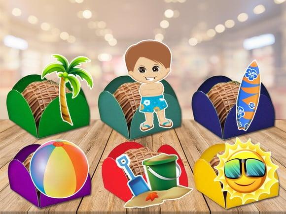 forminhas para doces praia - verão - 100 unidades