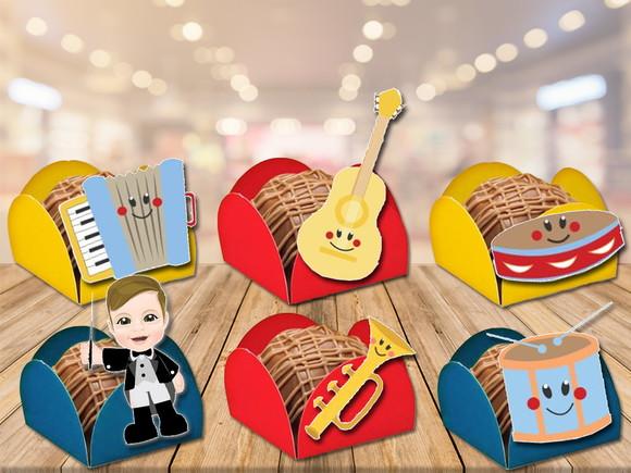 forminhas para doces instrumentos musicais - 100 unidades