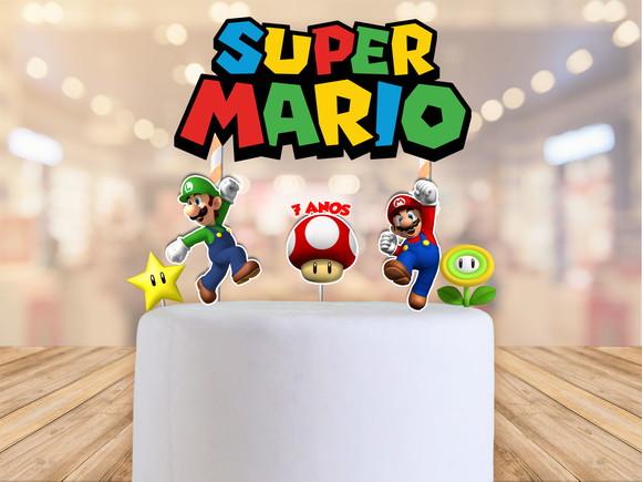 topo de bolo super mário bross - FRETE GRÁTIS