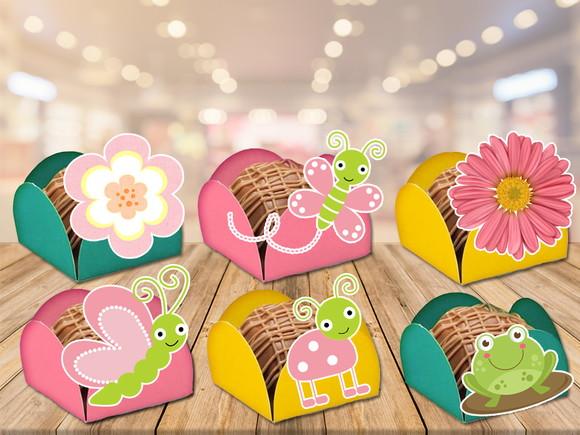 forminhas para doces jardim,borboletas e flores-100 unidades