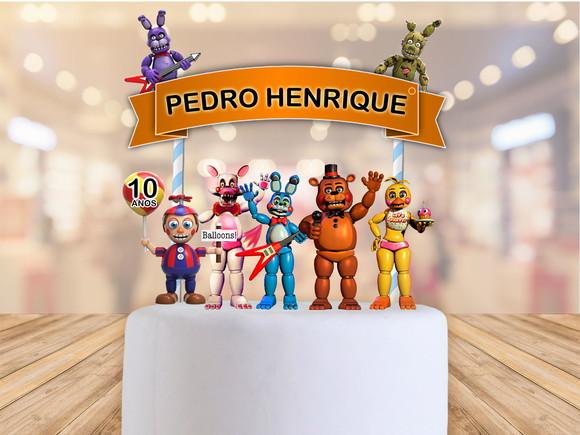 topo de bolo fnaf five nights at freddys toppers, tags
