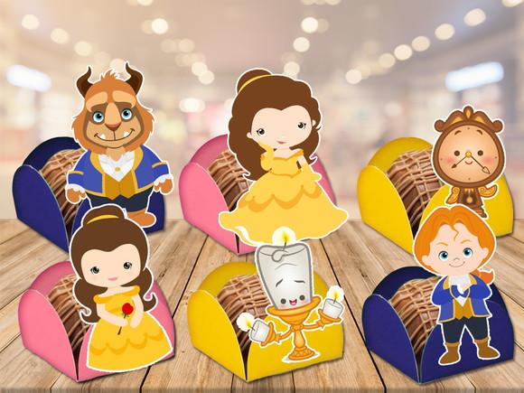 forminhas para doces a bela e a fera baby cute-100 unidades