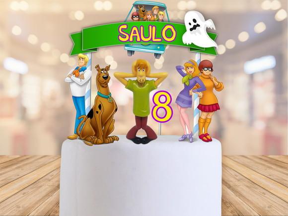 topo de bolo scooby doo com minuatura do salsicha