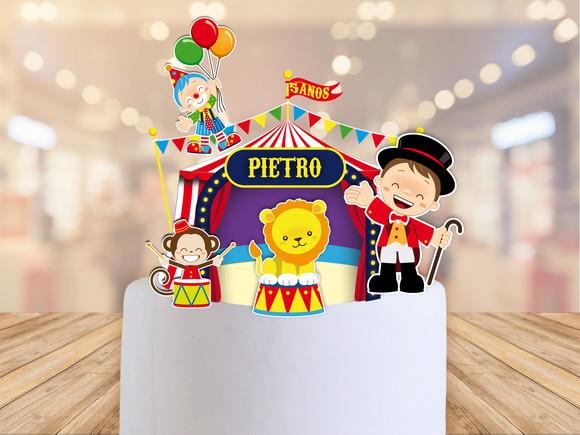 Topo de bolo circo para festa infantil - FRETE GRÁTIS