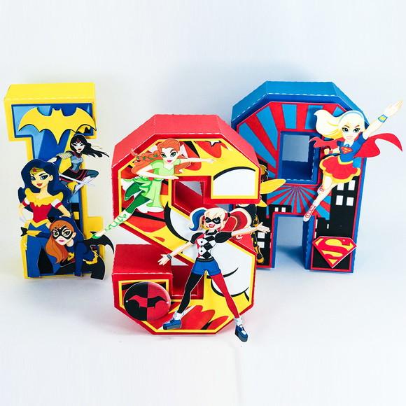 Letras 3d DC Super Hero Girls