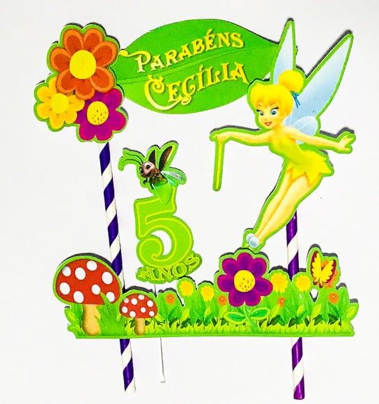 Topo de bolo tinker bell - aniversário