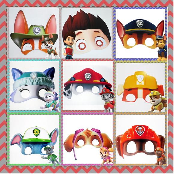Máscaras Patrulha Canina - kit com 9 unidades