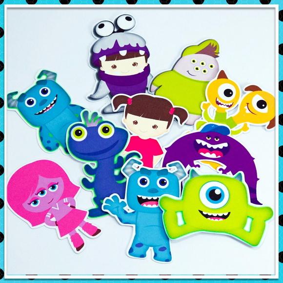 Apliques Monstros SA para latinhas, tubetes - 50 unidades
