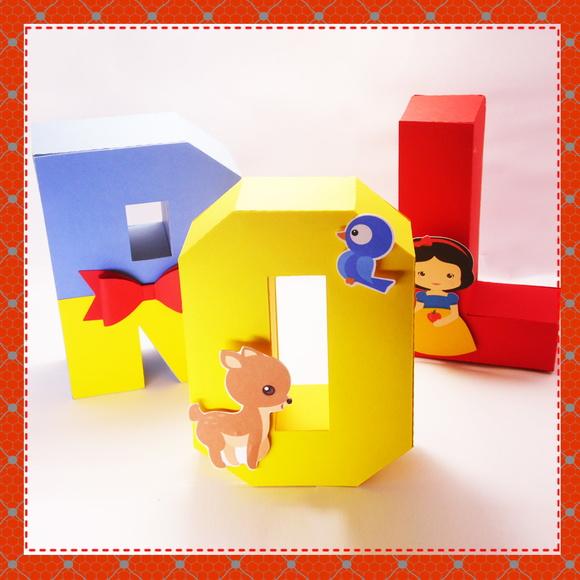 Letras 3d Branca de Neve