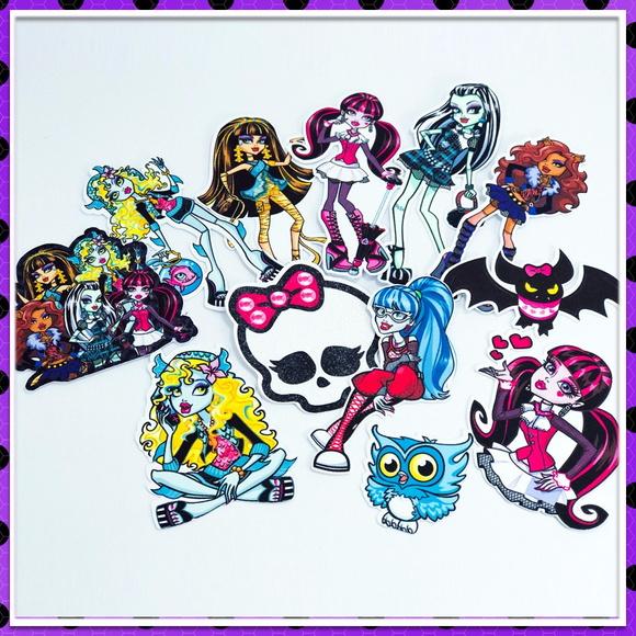 Apliques Monster High para tubetes e latinhas - 50 unidades