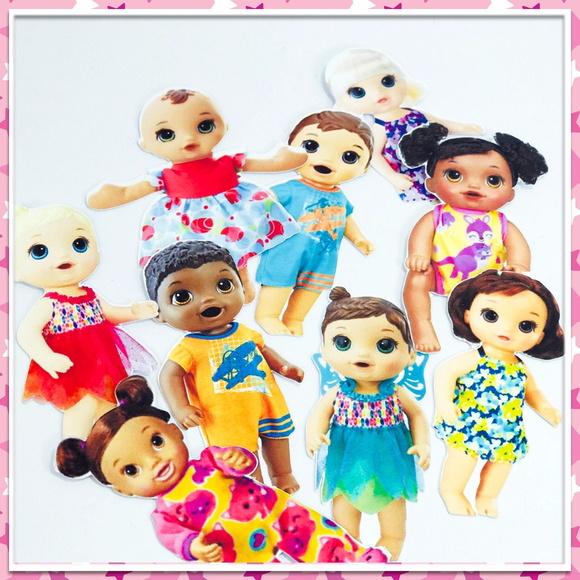 Apliques Baby Alive para tubetes, latinhas - 50 unidades