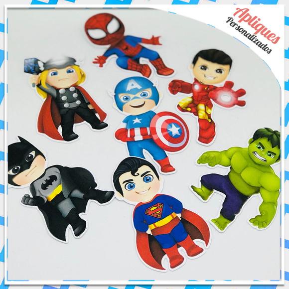 Apliques Superman e Vingadores Baby e Cute - 50 unidades