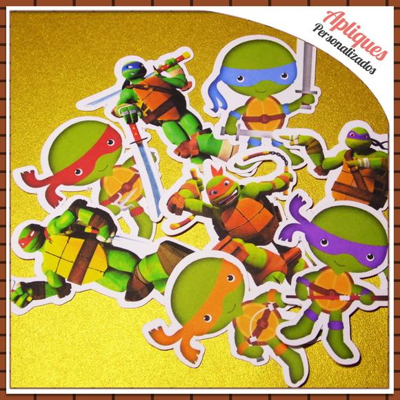 Apliques Tartarugas Ninjas - - 50 unidades