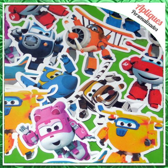 Super Wings - Apliques - 50 unidades