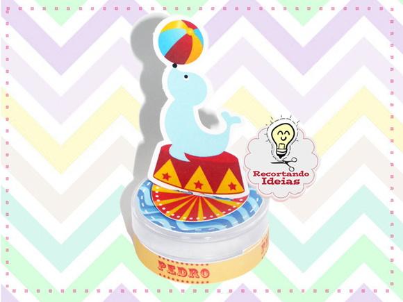 Aplique para Latinha 3d Circo