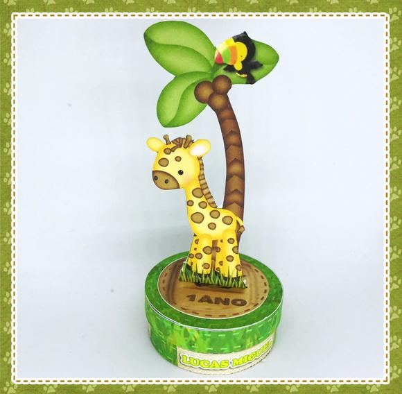 Aplique para Latinha Selva - Safari - Girafa