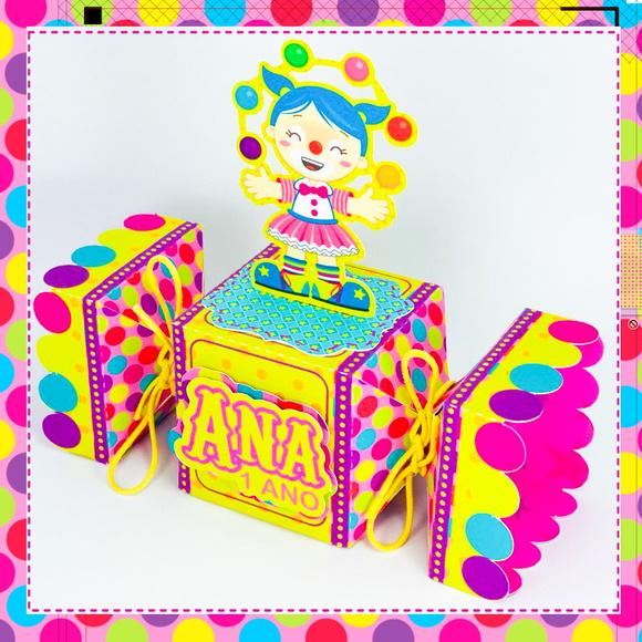 Caixa Bala Circo Rosa - 10 unidades