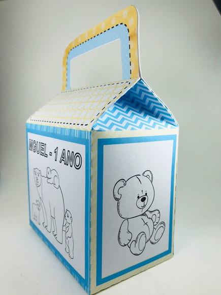 caixa para colorir urso marrom - 10 unidades