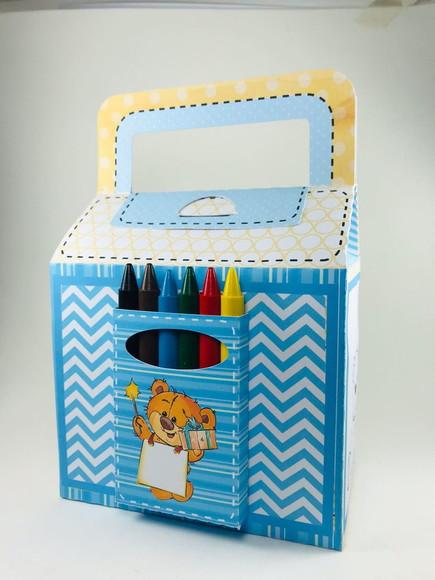 caixa para colorir urso marrom - 10 unidades