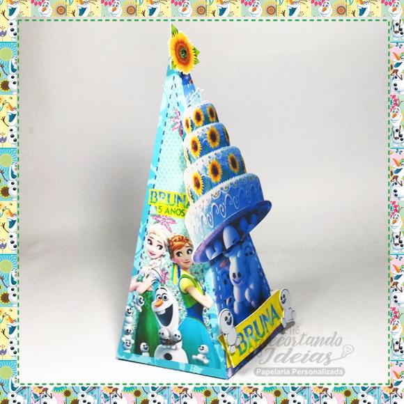 Caixa Pirâmide Frozen Fever - 10 unidades