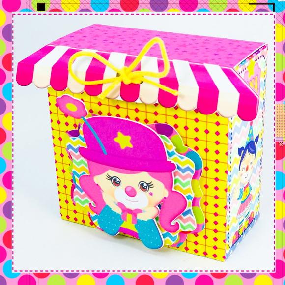 Caixinha personalizada Circo Rosa
