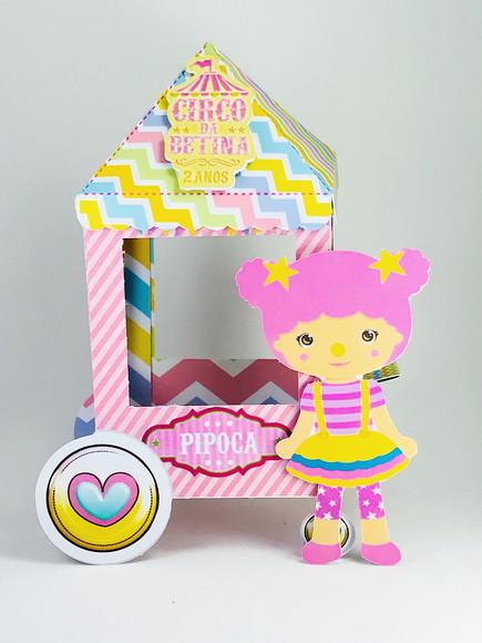 circo rosa - carrinho de pipoca