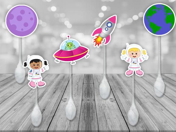 colherzinhas decoradas astronauta menina