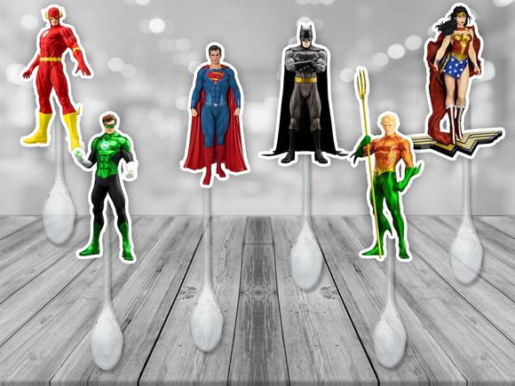 colherzinhas decoradas liga da justiça