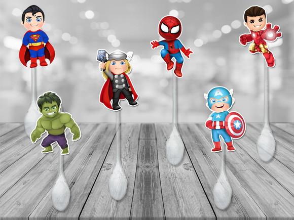 colherzinhas decoradas vingadores baby