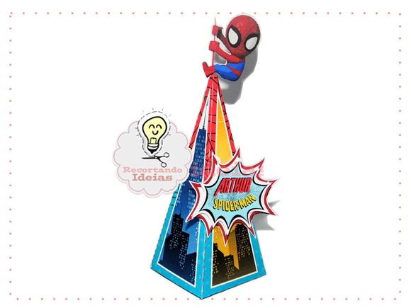 Cone Quadrado Homem Aranha
