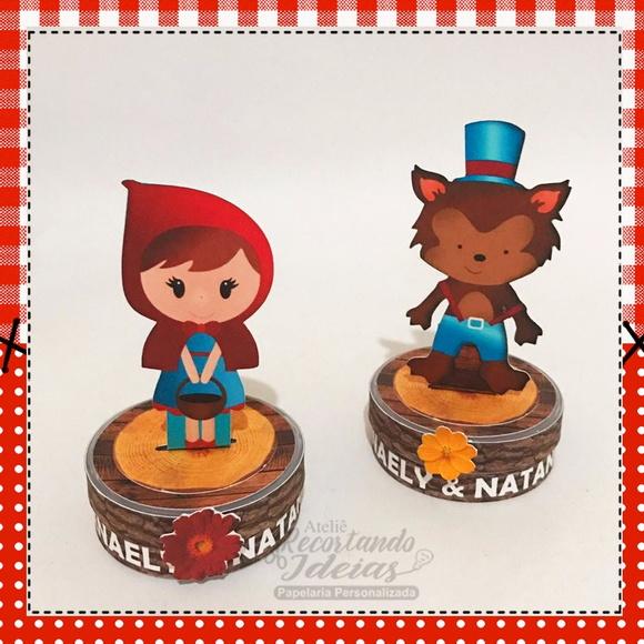 Latinha 3D Chapeuzinho e Lobo Mal
