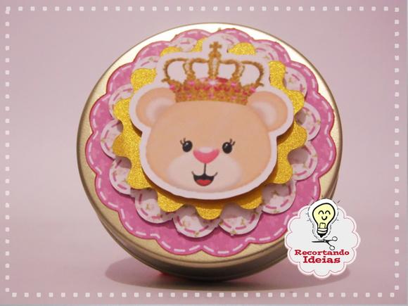 Latinha Luxo Ursa Princesa