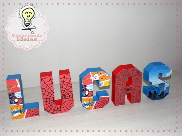 Letra 3D Homem Aranha