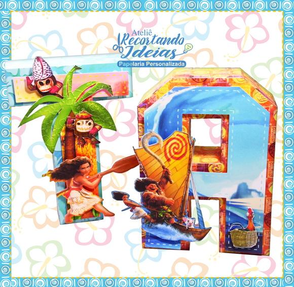 Letra 3d Moana - Letras decorativas