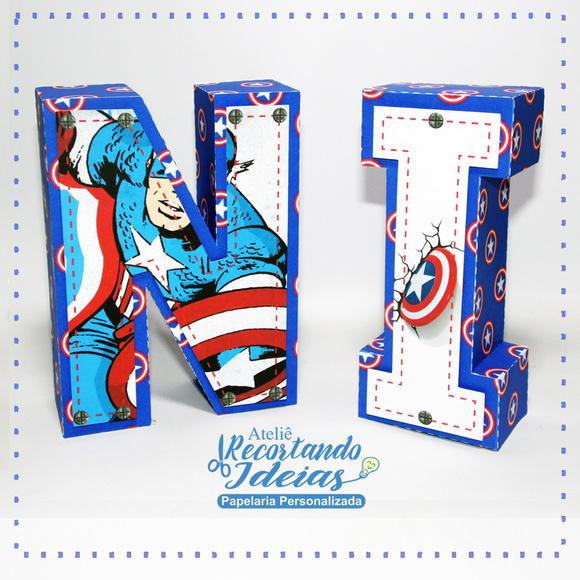 Letras 3d Capitão América